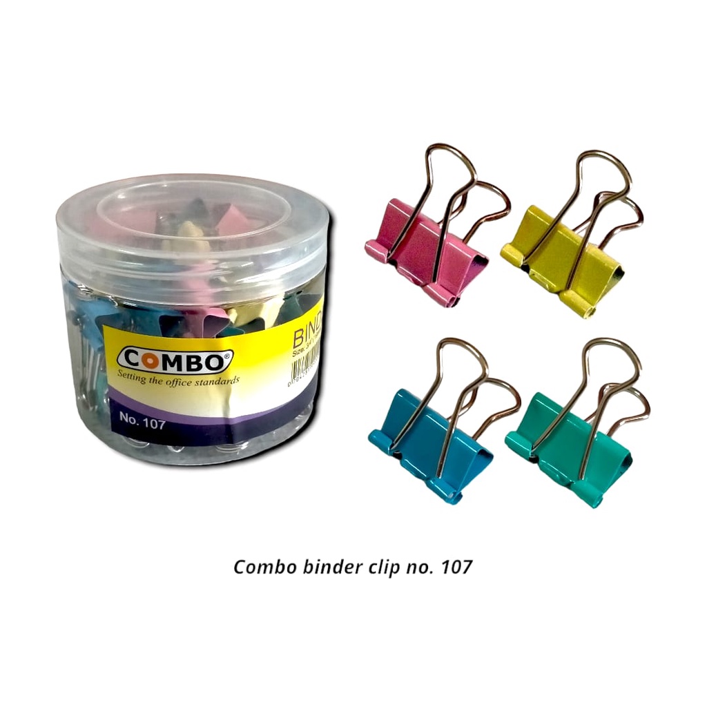 Jual KLIP PENJEPIT KERTAS WARNA COLOR BINDER CLIP KECIL NO.107 Shopee
