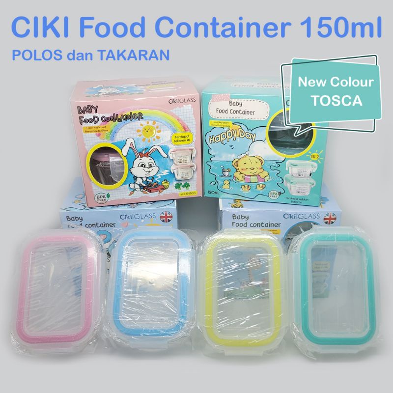 Jual NEW!! Ciki Glass Food Baby Container 150ml list PINK / BIRU ...
