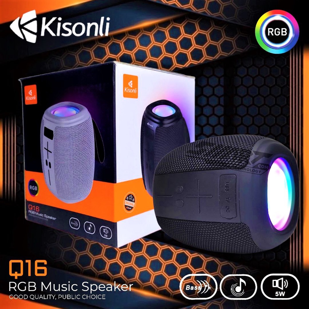 Jual Speaker Bluetooth Kisonli Q16 Portable Super Bass 1200mAh | Shopee ...