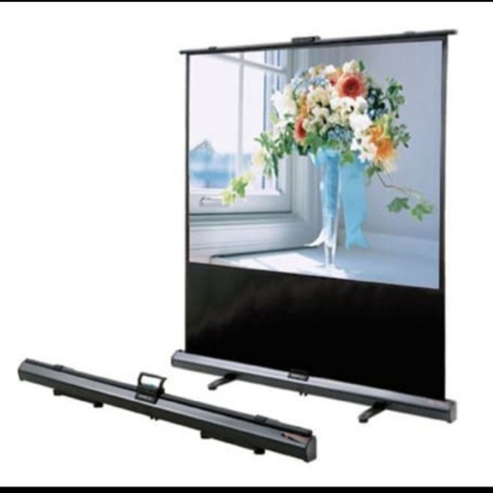 Jual Layar Screen Projector Brite Floor Table Han- 80F Diagonal 160Cm X ...