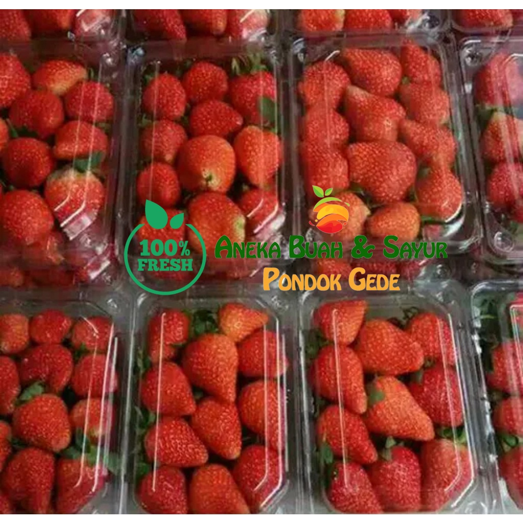 Jual Strawberry Besar | Jumbo Manis Segar Perpac | Shopee Indonesia