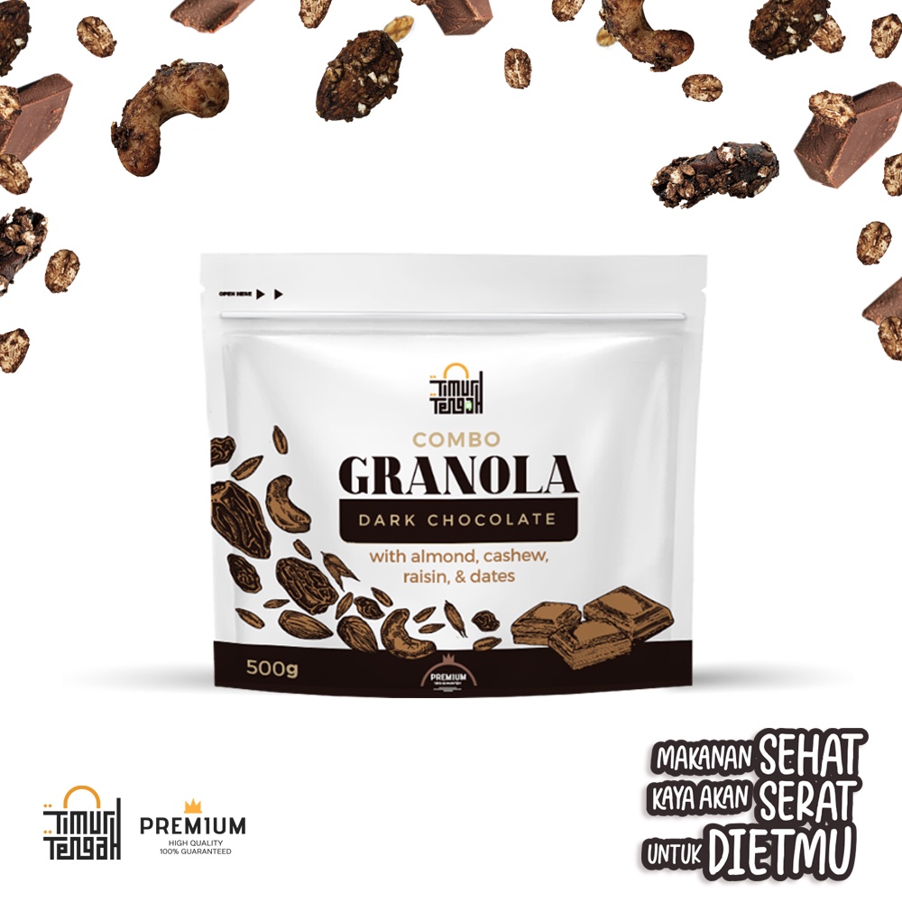 Jual Timur Tengah Granola Dark Chocolate 500 Gr Sereal Makanan Sehat Shopee Indonesia 