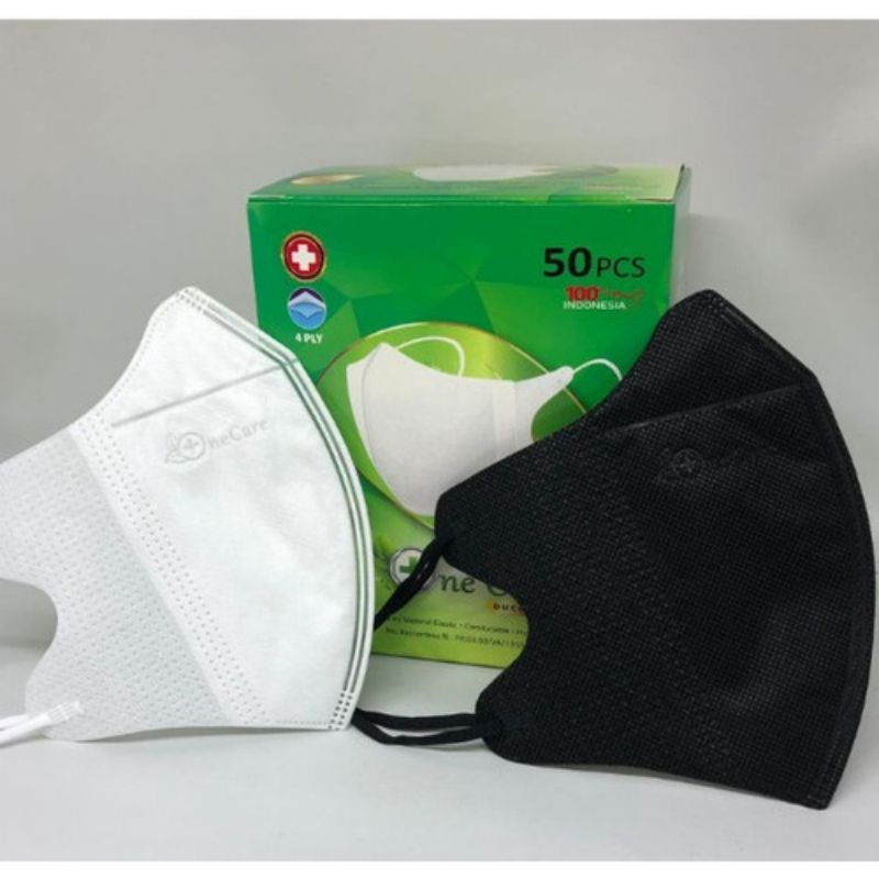 Jual MASKER DUCKBILL DAN EARLOOP ONE CARE EMBOS 4PLY ISI 50 + BOX ...