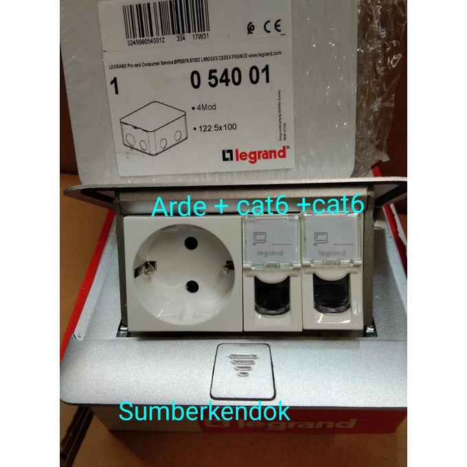 Jual Legrand Stop Kontak Lantai 4Modul Arde + Cat6+Cat6 Floor Socket ...