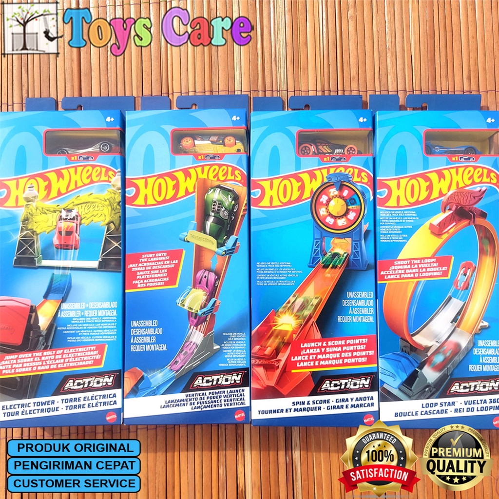 Jual Hot Wheels Track Action Stunt Set Loop Star Spin Score Power ...