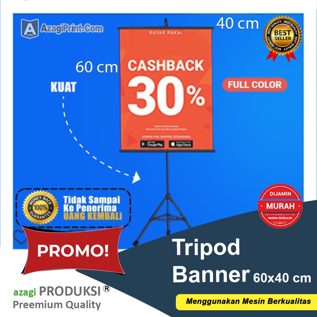 Jual Cetak Standing Banner Size 40x60 Cm Include Board Tripod