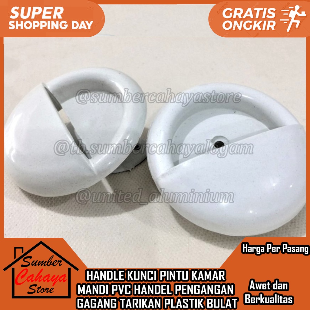 Jual Tarikan Bulat Kecil Plastik Kunci Pvc Handle Pintu Kamar Mandi Pegangan Sliding Geser