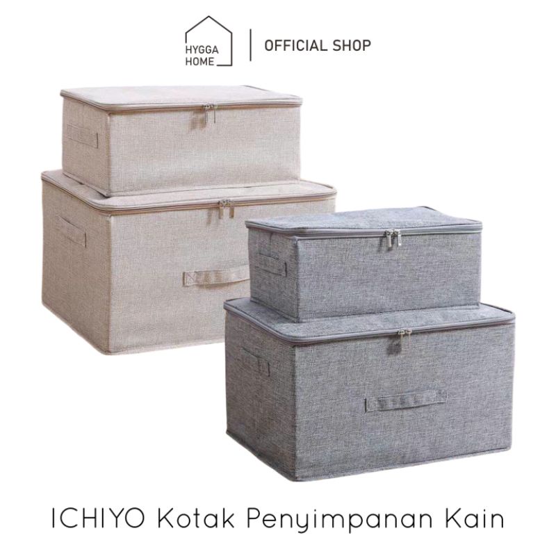 Jual Hygga Home ICHIYO Kotak Penyimpanan Pakaian Lipat Kain Tutup ...