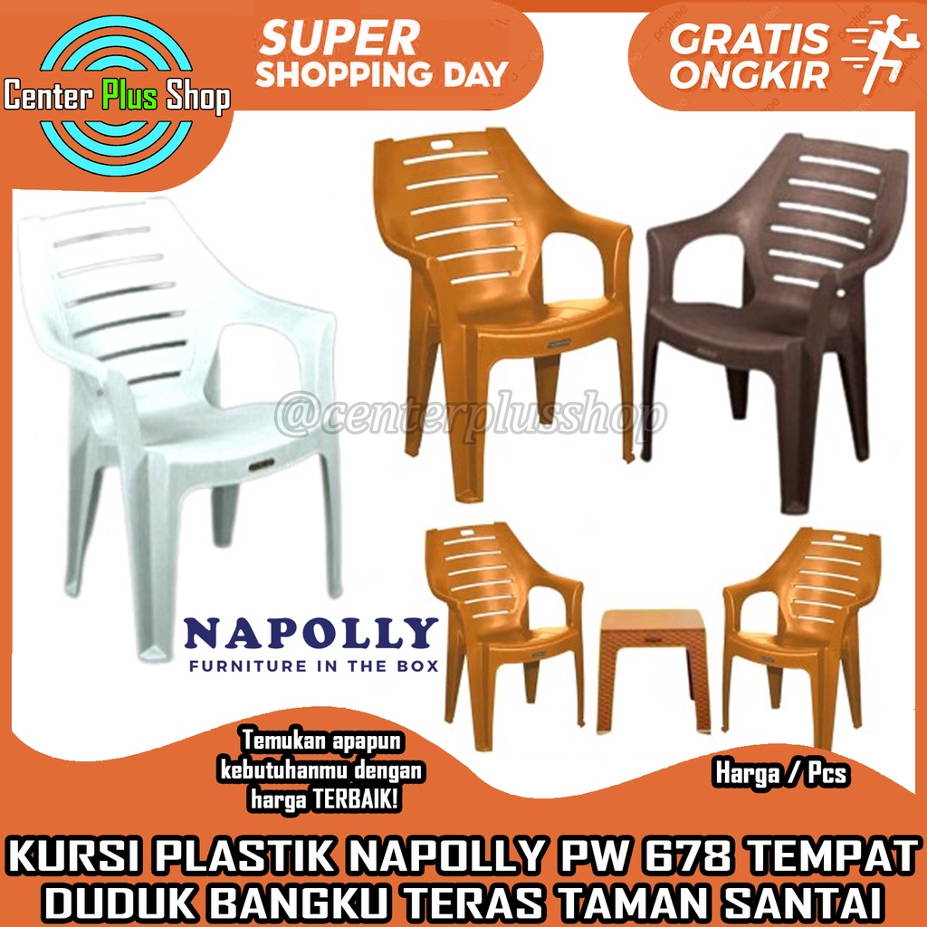 Jual Kursi Teras Tamu Plastik Napolly Pw 678 Sandaran Santai Taman