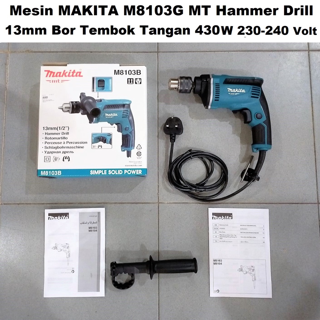 Jual Mesin MAKITA M8103G MT Hammer Drill 13mm Bor Dingging Tembok ...