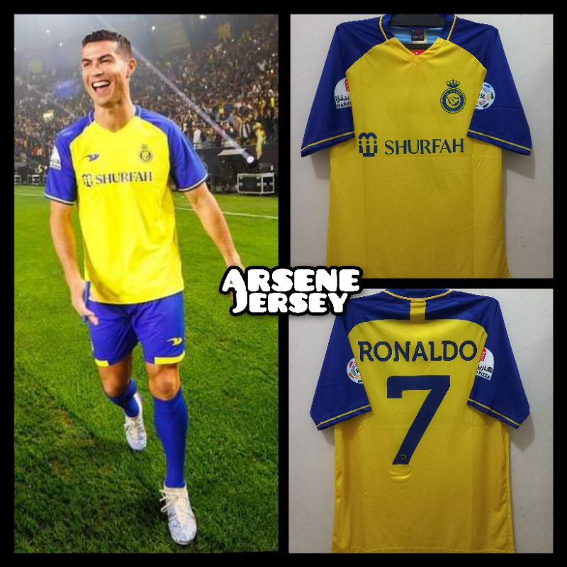 Jual Jersey Al Nassr Home 2022 23 Ronaldo Auri Sport Shopee Indonesia