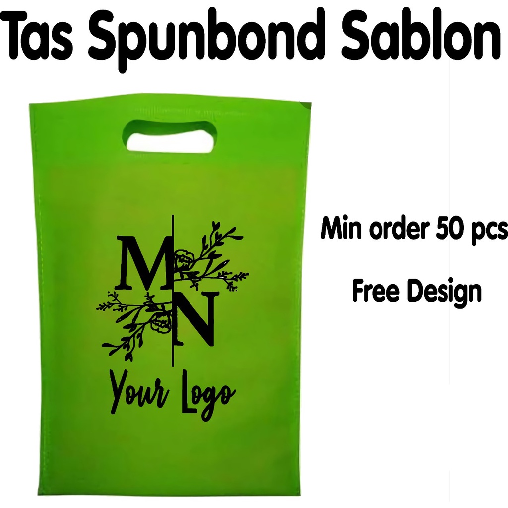Jual tas spunbond oval sablon free design / goodiebag oval sablon ...