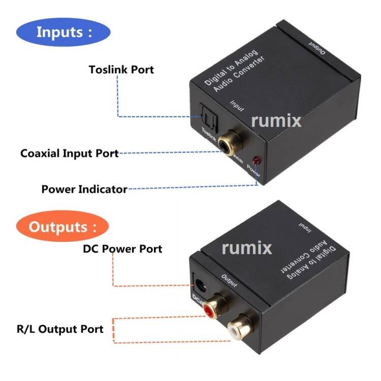 Jual Digital to analog audio converter adapter - optical coaxial ...