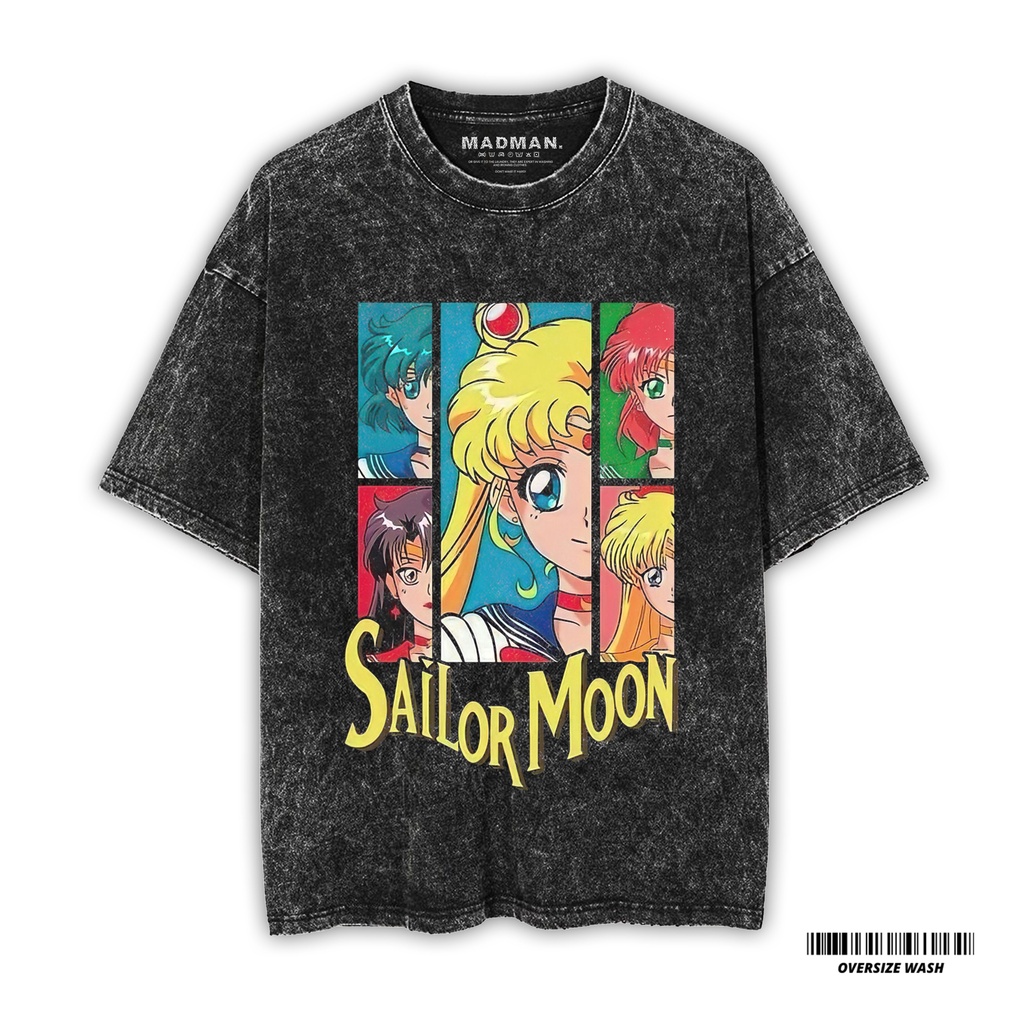 Jual Madman Kaos Sailor Moon Oversize Washed T Shirt Stone Wash T