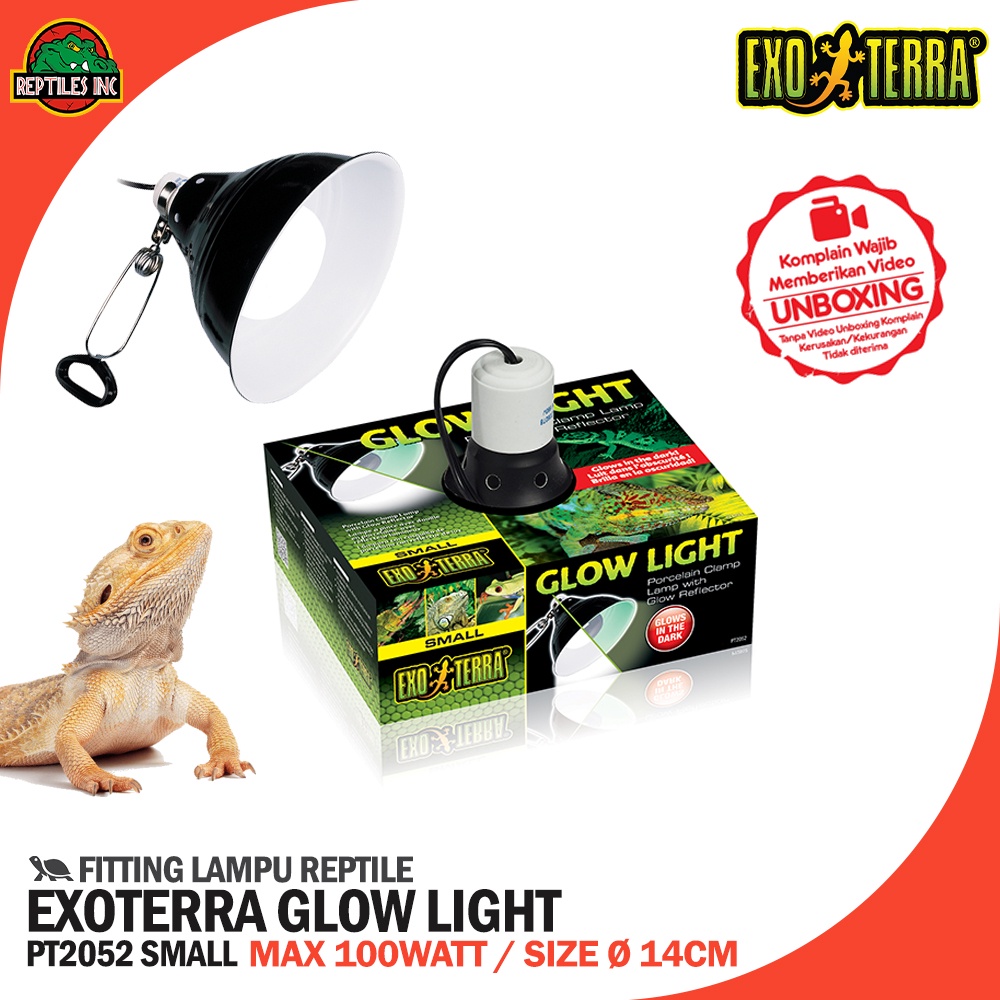 Jual Exoterra Glow Light Small Fitting Lampu Reptil Dome Jepit Dan Gantung Utk Uva Dan Uvb