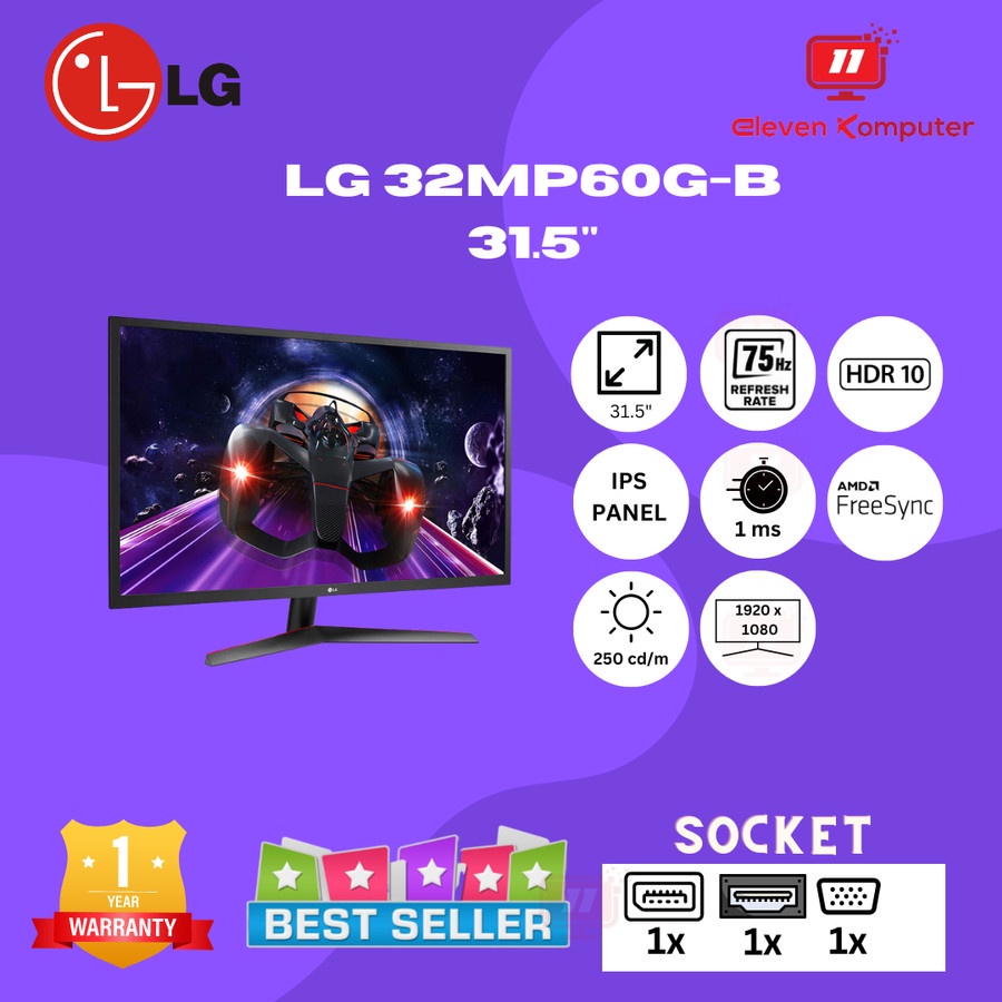 Jual Monitor Led Lg Mp G B Ips Fhd Hdmi Dp Freesync Vesa