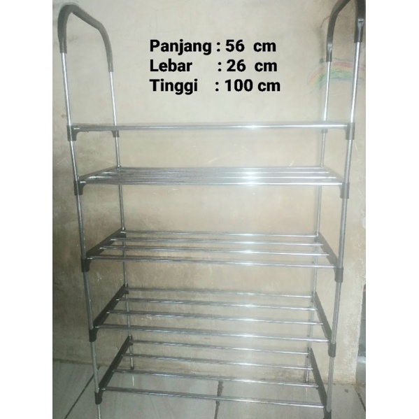 Jual Rak sepatu 5 susun ,mudah di rakit, bahan aluminium tebal ukuran ...