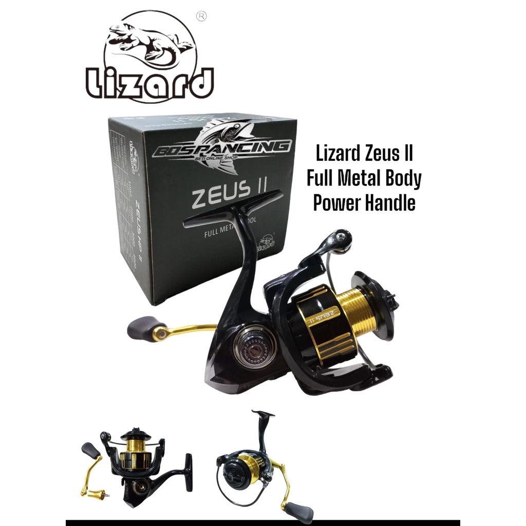 Jual REEL LIZARD ZEUS II 1000-6000 POWER HANDLE - METAL Spool | Shopee ...