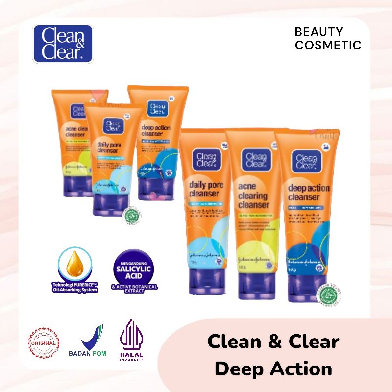 Jual Clean And Clear Deep Action Acne Daily 50ml 100ml Shopee