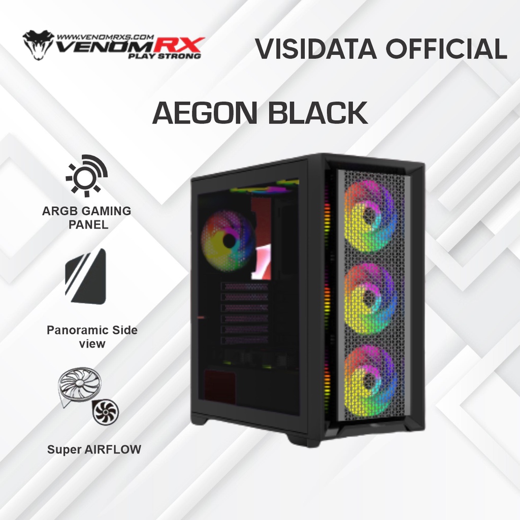 Jual VENOMRX AEGON ATX Casing PC Komputer case ARGB fan | Shopee Indonesia