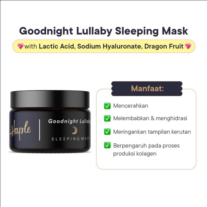 Jual HAPLE Goodnight Lullaby Sleeping Mask 50gr (Melembabkan