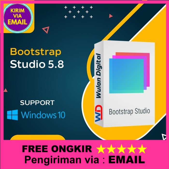 Jual Software Pembuat site Bootstrap Studio 5 Full Version [Win