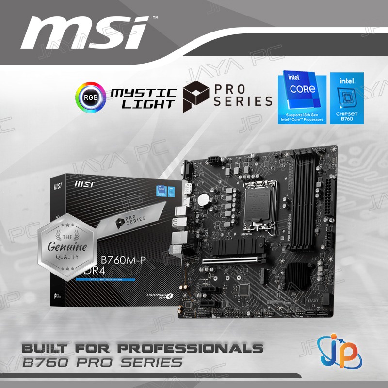 Jual Motherboard MSI PRO B760MP DDR4 (LGA1700, B760, DDR4, USB3.2