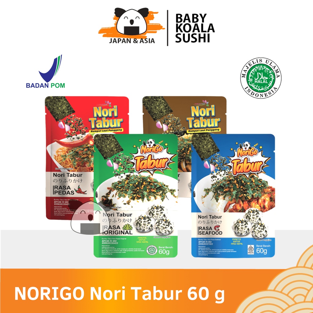 Jual NORIGO Nori Tabur 60 g Halal Abon Nori Taburan Rumput Laut