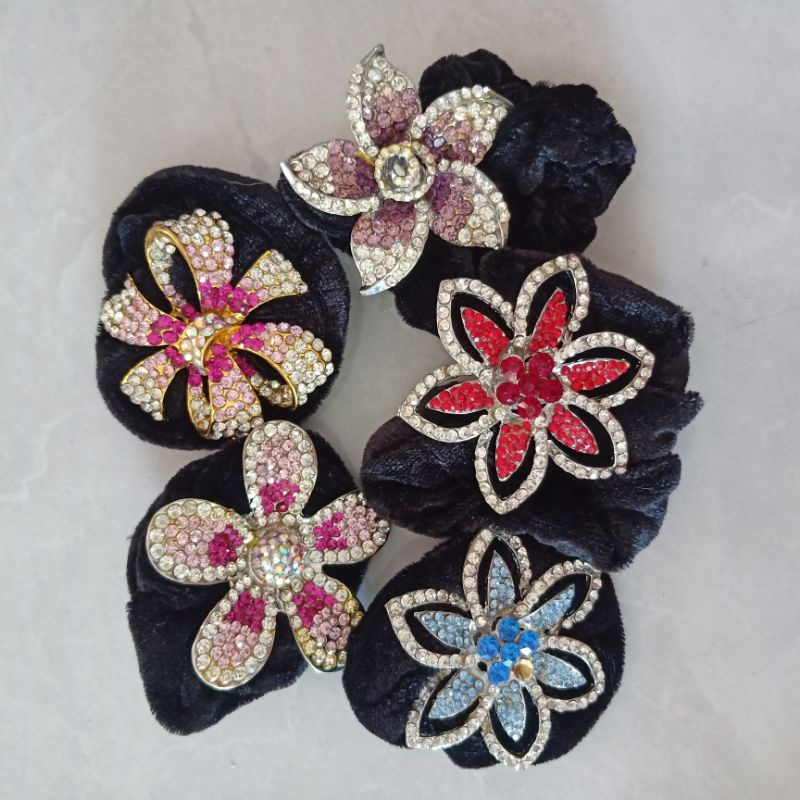 Jual kuncir / ikat rambut bunga permata | Shopee Indonesia