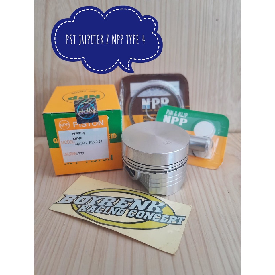 Jual PISTON KIT CUSTOM JUPITER Z NPP TYPE 4 57 58 BOYRENK SURABAYA