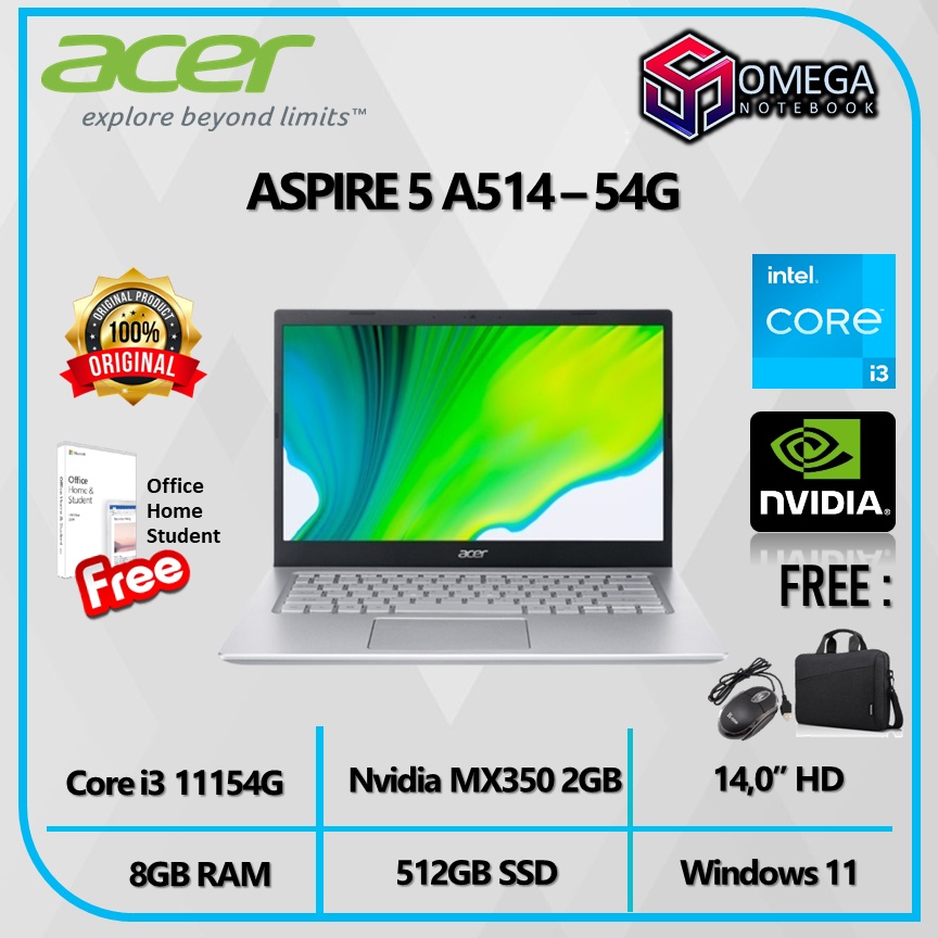 Jual ACER ASPIRE 5 SLIM A514 54G - Intel Core I3 1115G4 Nvidia MX350 ...