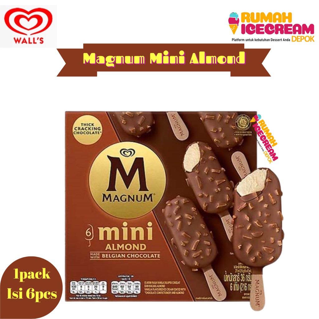 Jual Eskrim Magnum/Ice Cream Walls Magnum Mini Almond | Shopee Indonesia