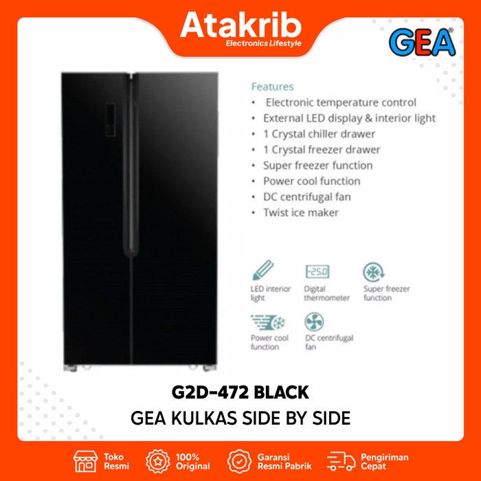 Jual Gea Kulkas Side By Side G D Black G D L Shopee Indonesia