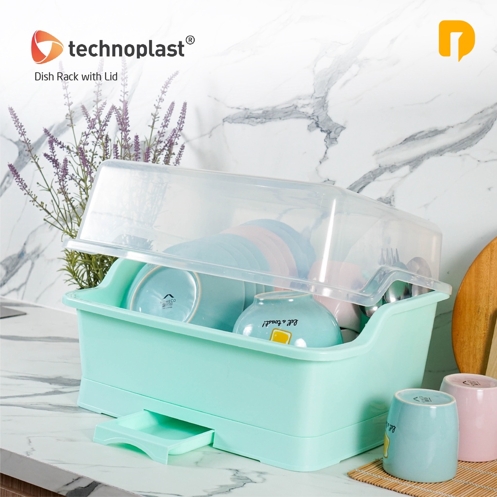 Jual TECHNOPLAST DISH RACK WITH LID | RAK TIRISAN PIRING DENGAN TUTUP ...
