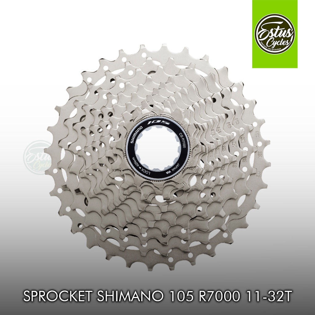 Cassette Shimano 105 CS-R7000 11 Vitesses - 11-32 Dents - Argent - Neuf Sous Blister