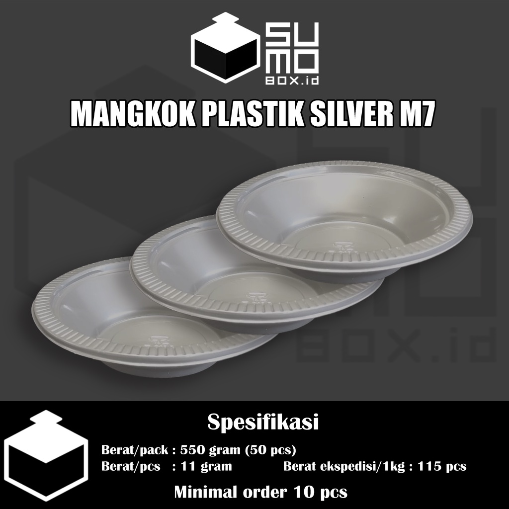 Jual Mangkok Plastik Silver Tebal M7 Ukuran L Besar Mangkuk Sekali