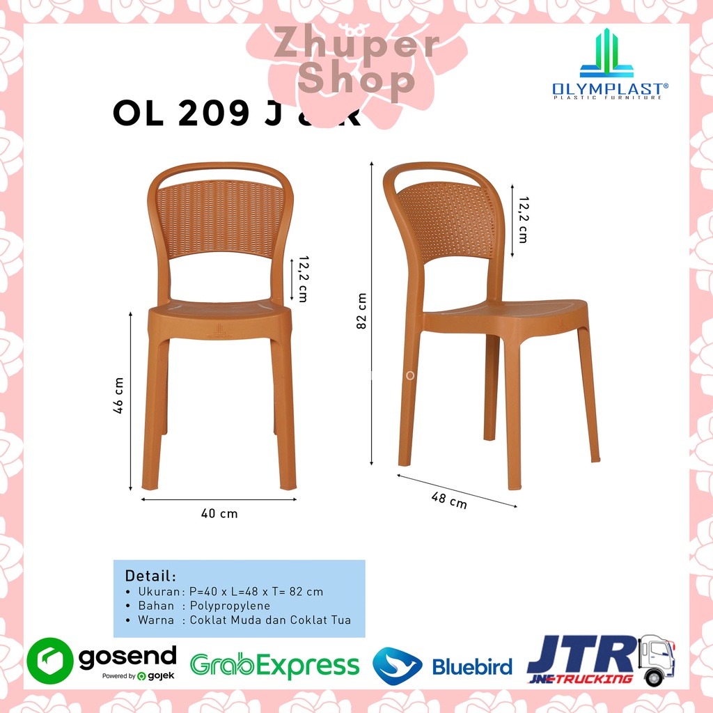 Jual OL 209 - Olymplast Kursi Bangku Sandar Plastik Rotan Anyam Anyaman ...