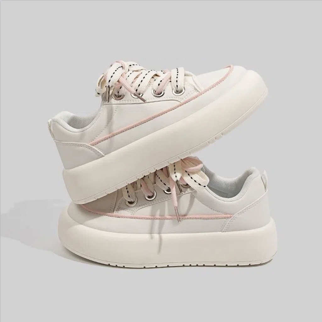 Jual Sepatu Sneakers Platform Wanita Sederhana Korea Inspired ...