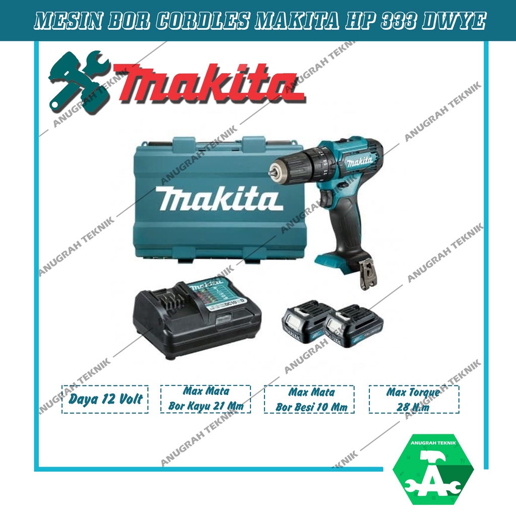 Jual Maktita Hp Dwye Mesin Bor Cordless Drill Baterai Mesin Bor Cas