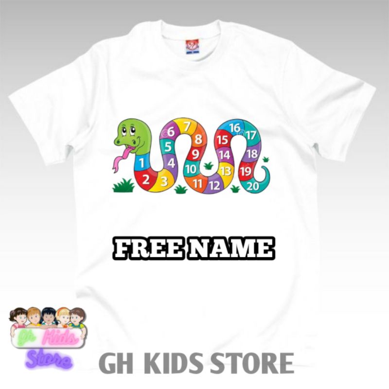 Jual Baju anak/kaos distro anak gambar ular tangga/free name bahan ...