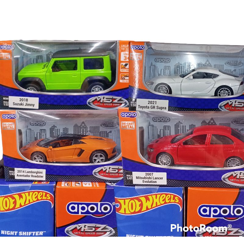 Jual Diecast Apolo Suzuki Jimny 2018, Mitsubishi Lancer Evo