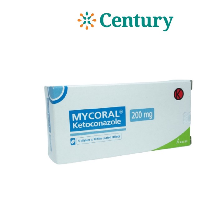 Jual MYCORAL 200 MG 1 STRIP ISI 10 TABLET / KETOCONAZOLE / JAMUR KULIT ...