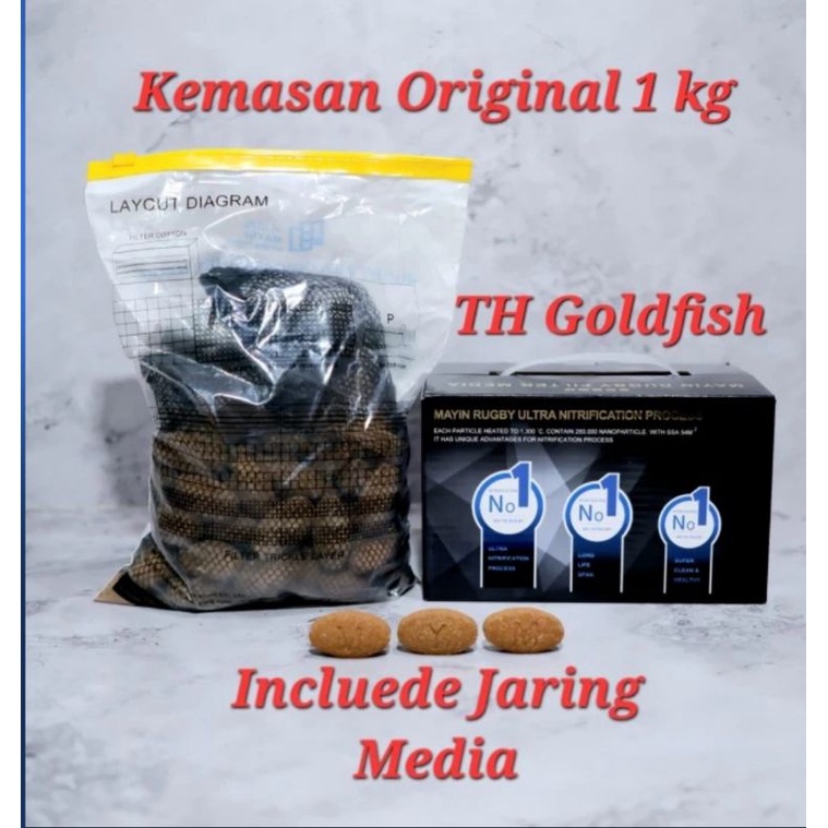 Jual Mayin RUGBY 1 kg Media Filter Rumah Bakteri Aquarium Kolam Ikan ...