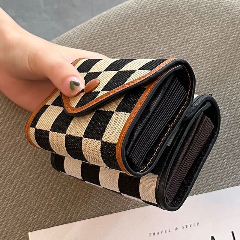 Jual FUKU Studio - aesthetic checkered houndstooth wallet / korean card ...