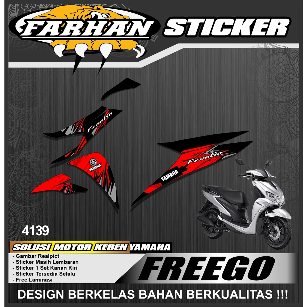 Jual 4139a Sticker Striping Variasi List Racing Motor Freego Desain ...