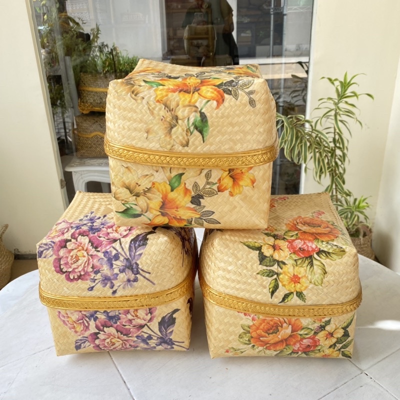 Jual Keben Bambu 20 Cm Keben Soda Decoupage Motif Bunga Decocraft