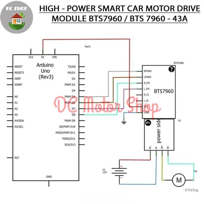 Jual HIGH - POWER SMART CAR MOTOR DRIVE MODULE BTS7960 / BTS 7960 - 43A ...