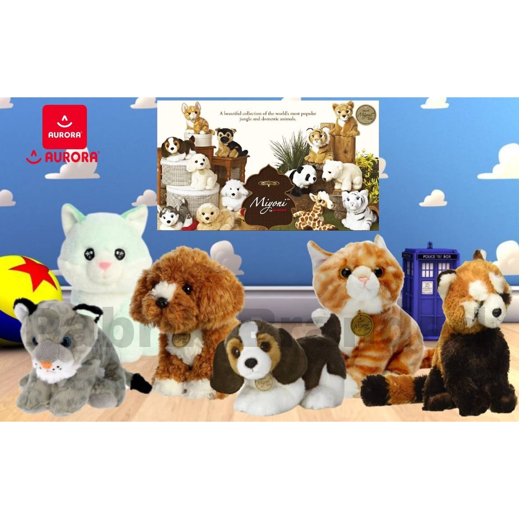 Jual pabrik branded aurora world miyoni animal red panda puppy leopard lion cheetah kitten cat ...