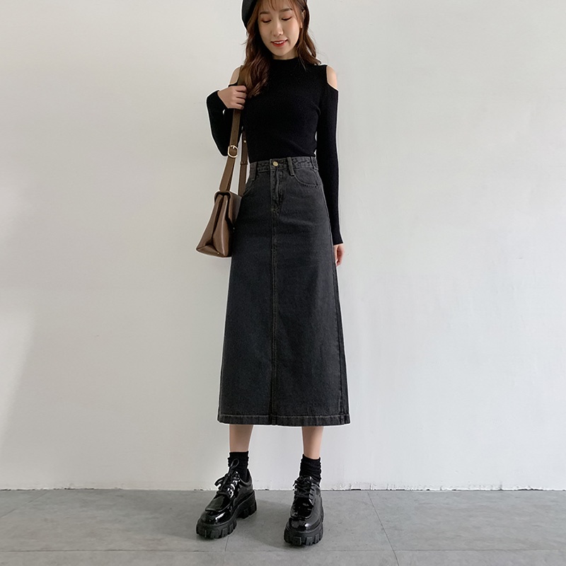 Jual Alice Rok-Highwaist Rok Jeans Wanita / Kekinian Fashion Split ...