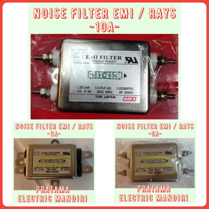 Jual Indikator Emi Noise Filter 3A 6A 10A Single Phase Rays Original ...